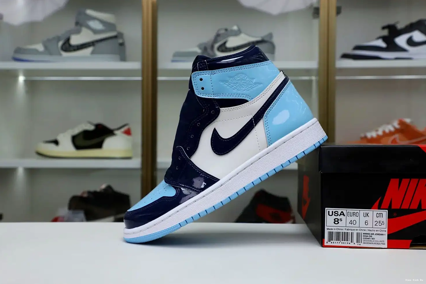 RETRO HIGH Kimikick JORDAN OG CHILL' AIR 1 'BLUE WMNS 0414